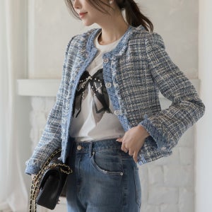 Lux 블루 트위드 자켓[JK344U00,262218]