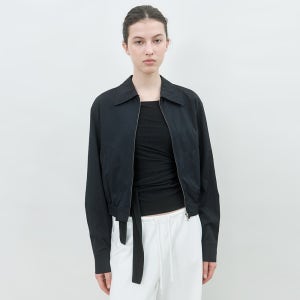 [무카] TILTED SHIRT JUMPER (BLACK)