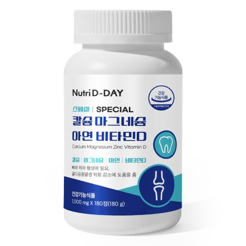 뉴트리디데이 스페셜 칼슘 마그네슘 아연 비타민D 1000mg x 180정, 1개