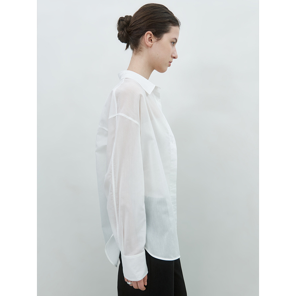 [무카] FLOW SHEER COLLAR SHIRT (WHITE)