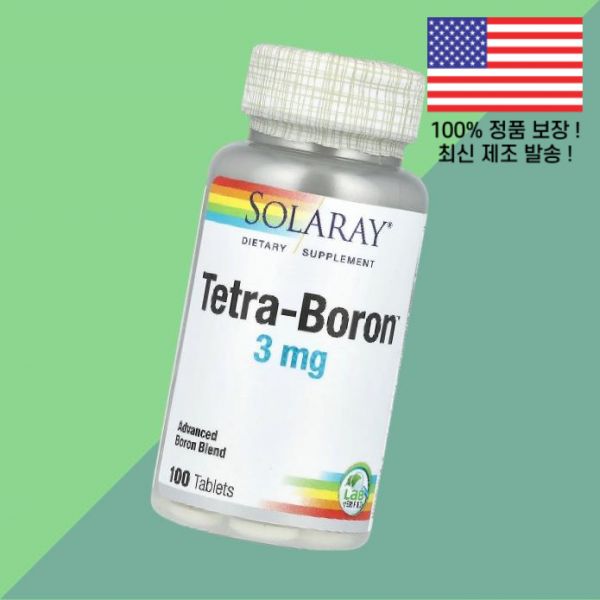 솔라레이 테트라 <b>보론 3mg</b> 100정 Solaray Tetra Boron 100 Tablets