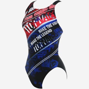 [토네이도] 마모트 레드블루 여자 실내 원피스 수영복 PLS3433