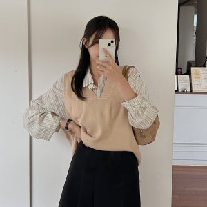 [EVELLET]제니론 브이 트임 니트베스트