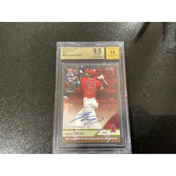2018년 탑스 노우 쇼헤이 오타니 692D 오토 10 BGS 9.5 SSSP 팝 로우 리턴 하이 야구 슬랩 사인 카드