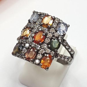 블루케이 [블루케이] 엔틱AA급 팬시사파이어 원석반지240802-07