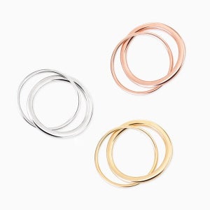 폭스타일 [실버] 리즈 더블 반지 G/RG