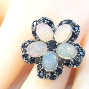 블루케이 [블루케이] 밀크오팔 원석 반지 220710-12 팬시사파이어