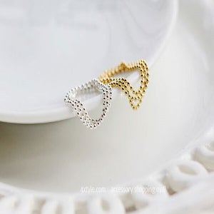 폭스타일 [실버] 심플 볼 체인 반지