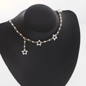 폭스타일 카라 진주 초커 목걸이