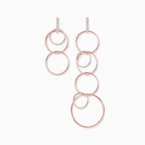 폭스타일 [은침] 언발 링 드롭 귀걸이