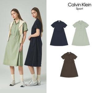 Calvin Klein 26SS 여성 우븐 카라넥 원피스
