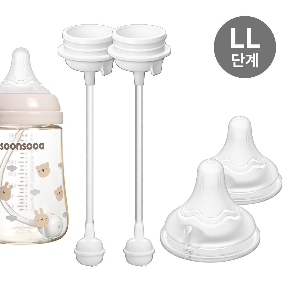 순수아 더블하트 젖꼭지 LL+젖병 추빨대 고급형 2세트
