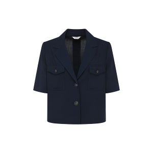 [더아이잗] 플랩 포켓 싱글 크롭 재킷 (NAVY) IR6M0JK861