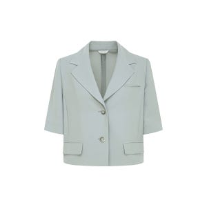 [더아이잗] 미니멀 백 밴딩 크롭 재킷 (LIGHT KHAKI) IR6A0JK301