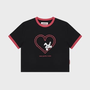 [이피티] WM HEART NIBBLE RINGER T-SHIRT (BLACK)