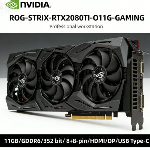ASUS NVIDIA RTX 2080 Ti GPU STRIX RTX2080TI O11G 게이밍 11GB GDDR6 352비트 그래픽 카드 PCI-E 3.0 HDMI DP USB T