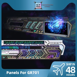 4개 ASUS ROG GR701 케이스 패널 (데이터 모니터 포함) 게이머용 개조 섀시 5V3PIN ARGB PC 쉴드 DIY 캐비닛 MOD 마그넷 ATX 재조립