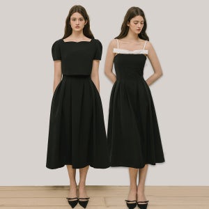 [로트르드민] Two piece Ribbon Black Dress