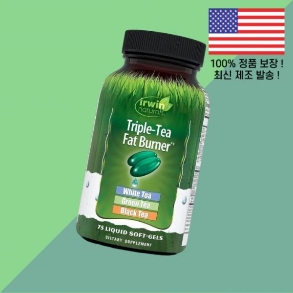 <b>어윈네츄럴</b> 트리플 티 팻 버너 액체 소프트젤 캡슐 75개 <b>Irwin</b> Naturals Triple Tea Fat Burner Liquid Sof
