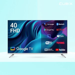 큐빅스 101cm 40인치 FHD LED TV 화이트에디션 구글 스마트 티비 안드로이드5.0 에너지1등급 고화질티비