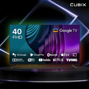 큐빅스 40인치 FHD LED 블랙에디션 스마트TV 구글 안드로이드