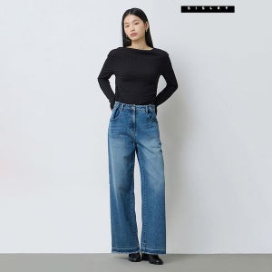 시슬리 턱 조절 슬림 와이드 데님 팬츠 SADP03511