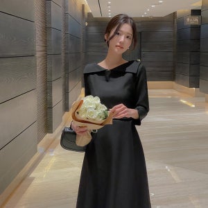 [오늘] 클래식 카라 포인트 A라인 원피스(+벨트)