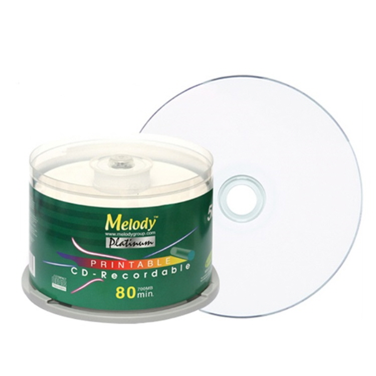 멜로디 CD-R 700M 52x 와이드프린터블 케이크50장