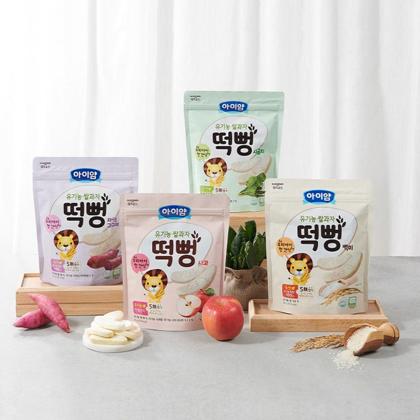 일동후디스 아이얌 유기농 쌀과자 자색고구마 떡뻥 제품 이미지