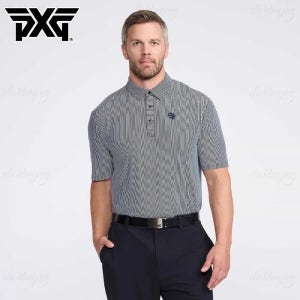 PXG 남성 스트라이프 폴로티 컴포트핏 골프웨어 반팔 카라티 쿨링 티셔츠