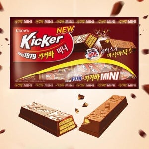 케이티알파쇼핑 크라운 키커 바 미니 266g 키커 초코바 초코 웨이퍼 밀크 초콜릿 바 편의점초콜릿 편의점초코바 단게땡길