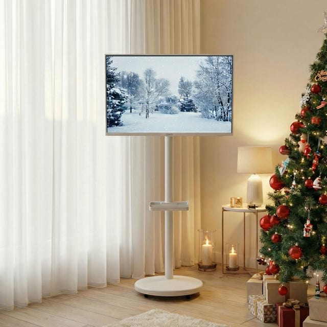 더함 화이트 스마트TV 81cm(32인치) 구글5.0 QLED 이동식TV 이동식 스탠드