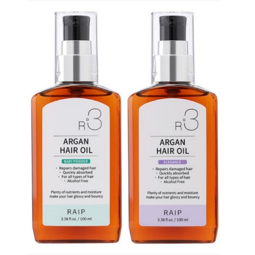 라입 R3 <b>아르간 오일</b> 헤어 에센스 베이비파우더 100ml + 엘레강스 100ml 1개