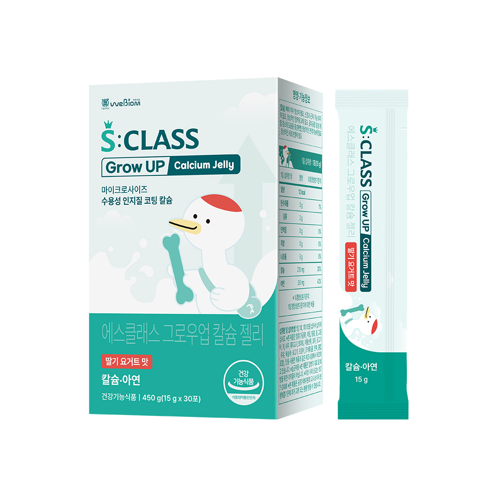 위바이옴 에스클래스 그로우업 칼슘젤리 15g x 30포, 6개