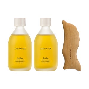 [아로마티카] 유기농 골든 호호바오일 100ML 2개 & 돌고래 괄사 세트 - NONE
