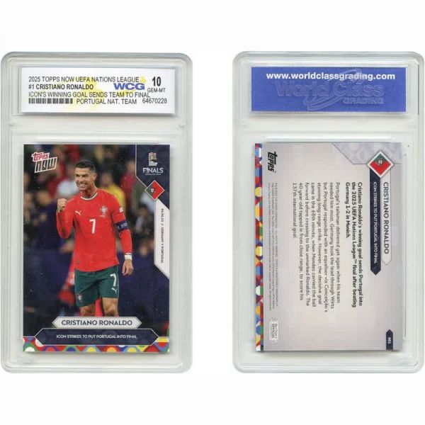 Topps 2025 UEFA 크리스티아누 호날두 아이콘 카드 #1 GEM Mint 10