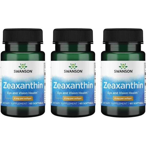 스완슨 Swanson <b>Zeaxanthin</b> 4 Milligrams 60 Sgels 3 Pack