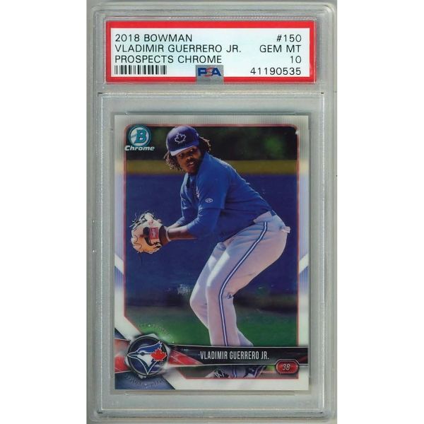 2018년 보우먼 블라디미르 게레로 주니어. 루키 카드 프로스펙트 크롬 BCP150 등급 젬 민트 PSA 10