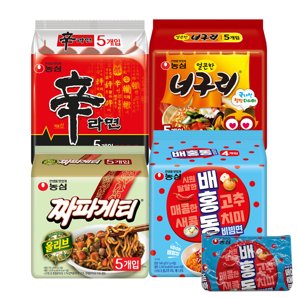신라면 5입+너구리 5입+짜파게티5입+배홍동 4입 (12,950원) (무료)