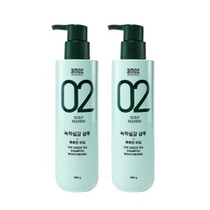 아모스 녹차실감 샴푸 중건성용 500g 1+1