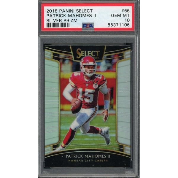 패트릭 마홈스 2018 파니니 셀렉트 실버 프라임 축구 카드 66 등급 PSA 10
