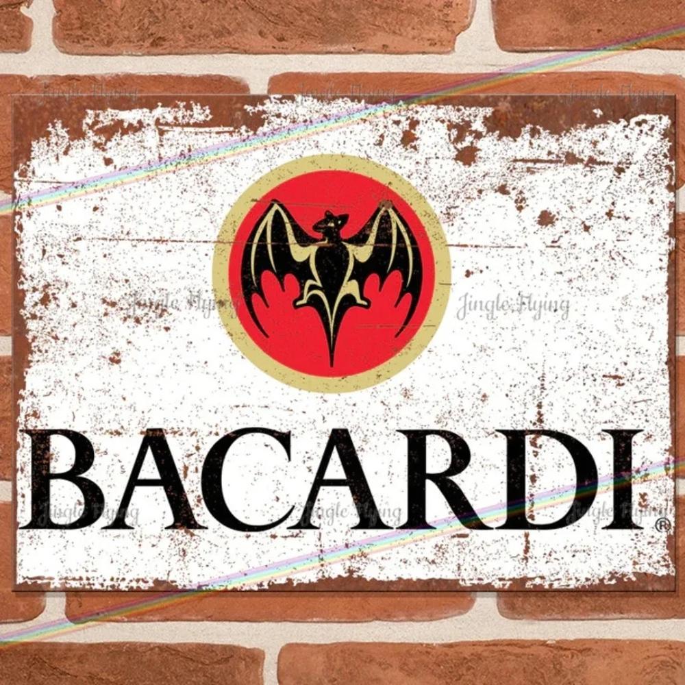 향수 예술 레트로 주석 기호 럼 팬 화이트 클래식 선물 아이디어 금속 플라크 표지판  1개  4. Bacardi White Rum / B. 4...