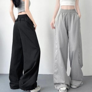 [하프클럽] 여성 넓은 민무늬 힙무드 고무줄 팬츠