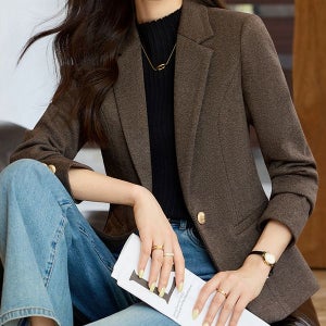 [하프클럽/블랙퀸]아제리 원버튼 데일리 자켓 blk003764