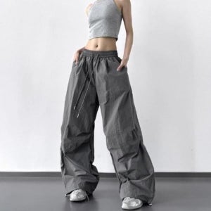 [하프클럽] 여성용 고무줄 스타일 넓은 스트리트 팬츠