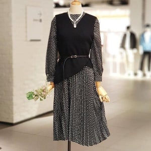 아미캠프 [하프클럽/베가트레이딩]조끼세트 플리츠 원피스