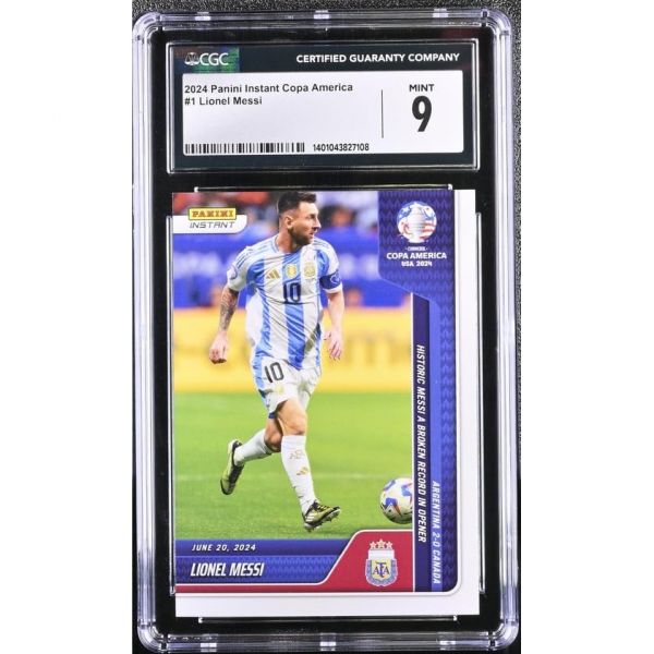 2024 파니니 인스턴트 코파 아메리카 1 리오넬 메시 카드 3587 등급 CGC 9