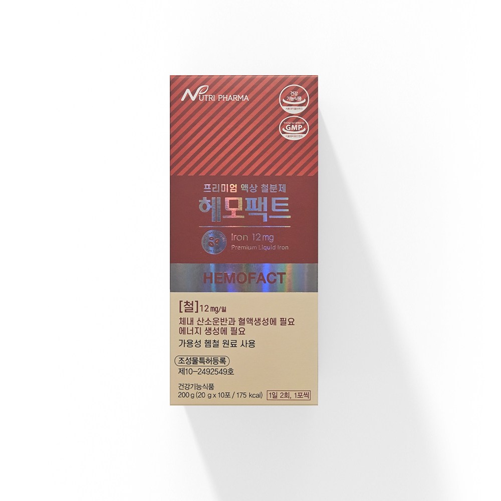 <b>뉴트리파마</b> 프리미엄 액상 철분제 헤모팩트  1박스  200g