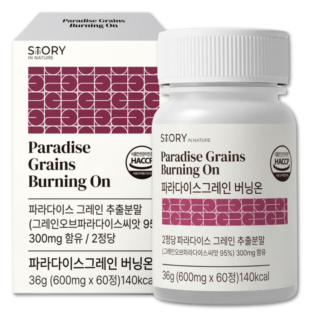 자연속의이야기 파라다이스 그레인 버닝온 600mg x 60정, 6개
