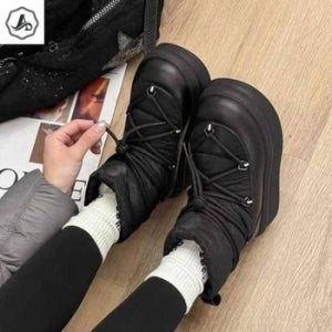 패딩 부츠 소 가죽 여성 겨울 퍼 안감 키높이 발 편한 (43423667A)